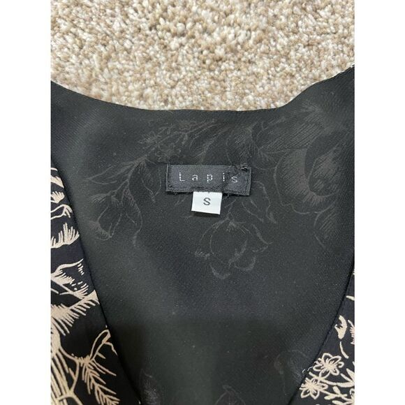 Lapis women Dress Silk Black Floral size S - Picture 8 of 10